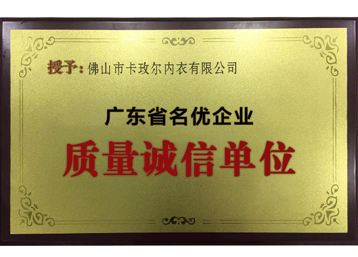 廣東省名優(yōu)企業(yè)質(zhì)量誠信單位